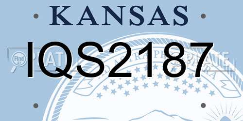 IQS2187 Kansas License Plate