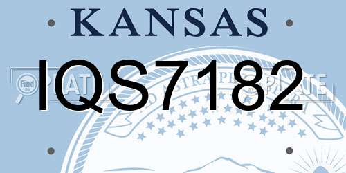 IQS7182 Kansas License Plate