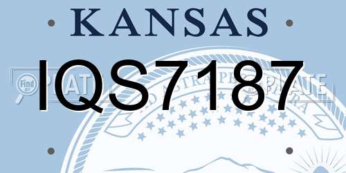 IQS7187 Kansas License Plate