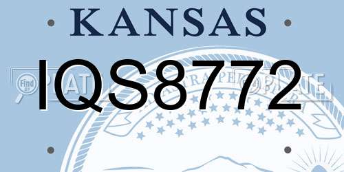IQS8772 Kansas License Plate