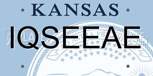 IQSEEAE Kansas License Plate