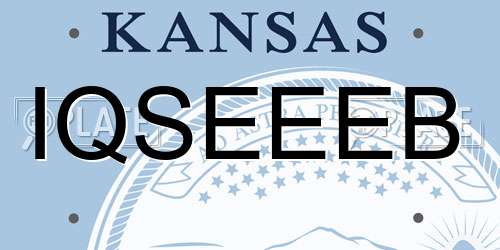 IQSEEEB Kansas License Plate