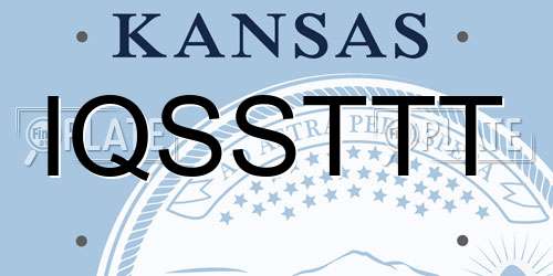 IQSSTTT Kansas License Plate