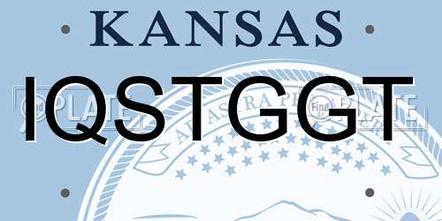 IQSTGGT Kansas License Plate