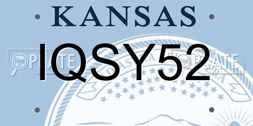 IQSY52 Kansas License Plate