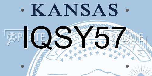 IQSY57 Kansas License Plate