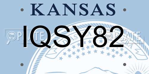 IQSY82 Kansas License Plate