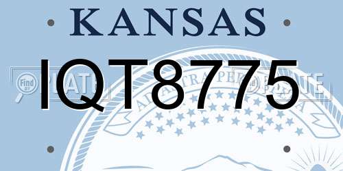IQT8775 Kansas License Plate