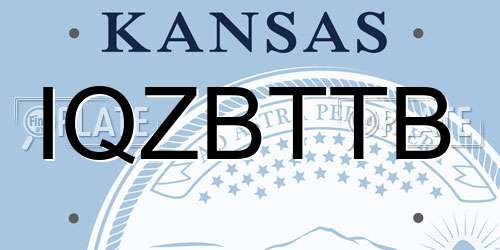 IQZBTTB Kansas License Plate