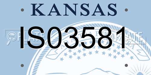 IS03581 Kansas License Plate