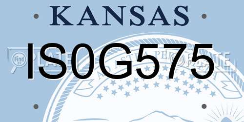 IS0G575 Kansas License Plate