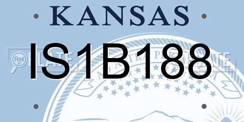 IS1B188 Kansas License Plate