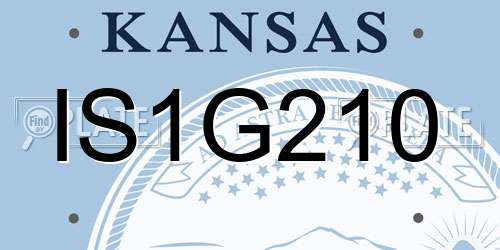 IS1G210 Kansas License Plate