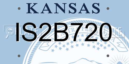 IS2B720 Kansas License Plate