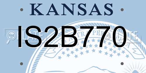 IS2B770 Kansas License Plate