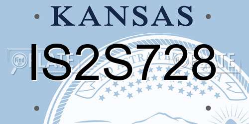 IS2S728 Kansas License Plate