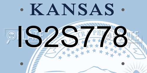 IS2S778 Kansas License Plate