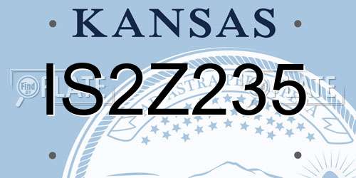 IS2Z235 Kansas License Plate