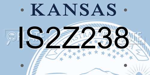 IS2Z238 Kansas License Plate