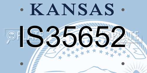 IS35652 Kansas License Plate