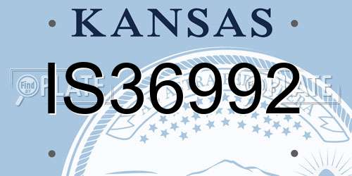 IS36992 Kansas License Plate