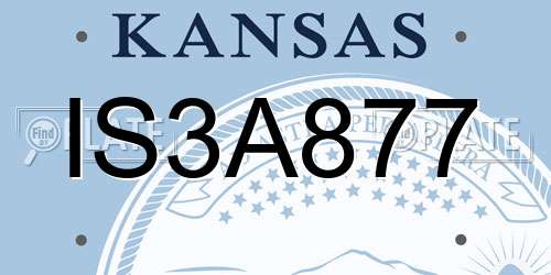 IS3A877 Kansas License Plate