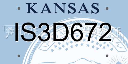 IS3D672 Kansas License Plate