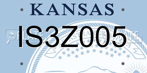 IS3Z005 Kansas License Plate