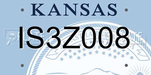 IS3Z008 Kansas License Plate