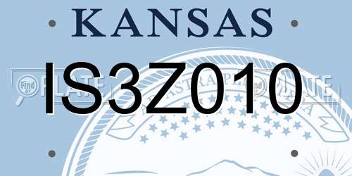 IS3Z010 Kansas License Plate