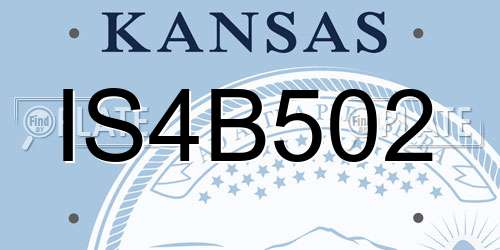 IS4B502 Kansas License Plate