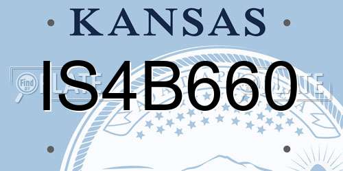 IS4B660 Kansas License Plate