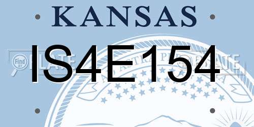 IS4E154 Kansas License Plate