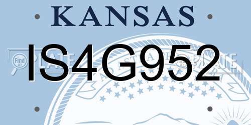 IS4G952 Kansas License Plate