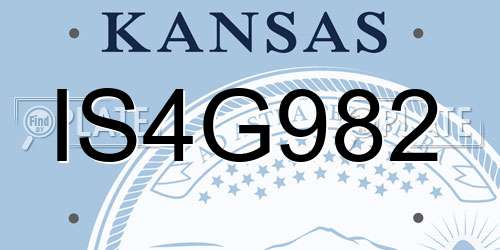 IS4G982 Kansas License Plate