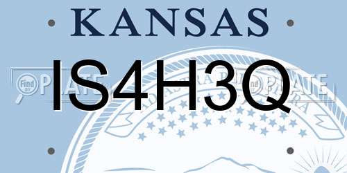 IS4H3Q Kansas License Plate