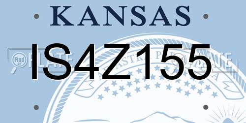 IS4Z155 Kansas License Plate