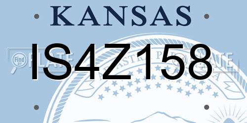IS4Z158 Kansas License Plate