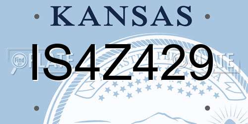 IS4Z429 Kansas License Plate