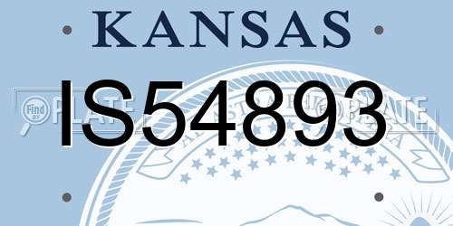 IS54893 Kansas License Plate