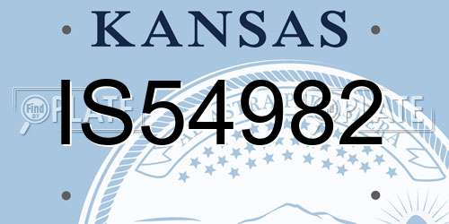 IS54982 Kansas License Plate