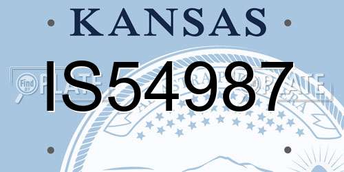 IS54987 Kansas License Plate