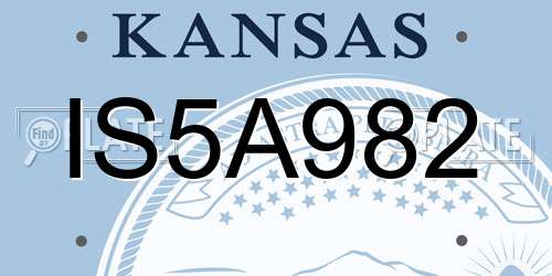 IS5A982 Kansas License Plate