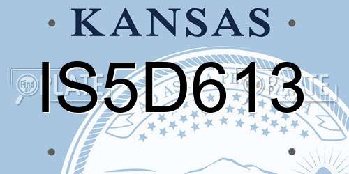 IS5D613 Kansas License Plate