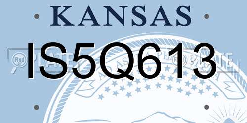 IS5Q613 Kansas License Plate