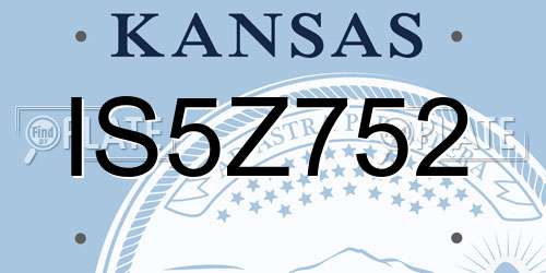 IS5Z752 Kansas License Plate