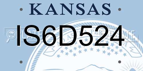 IS6D524 Kansas License Plate