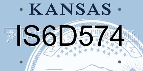 IS6D574 Kansas License Plate