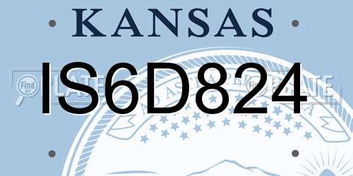 IS6D824 Kansas License Plate