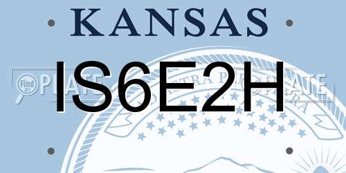 IS6E2H Kansas License Plate